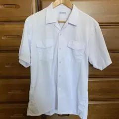 ホワイト 半袖 スクールシャツ L