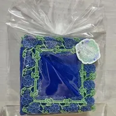近沢レース⭐︎朝顔（ミッドナイトブルー）　シーズンタオルハンカチ