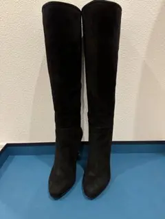 セルジオロッシ スエードロングブーツ36黒