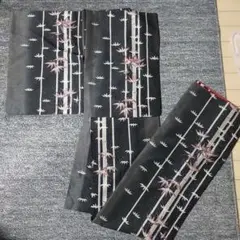 竹と笹の黒色着物