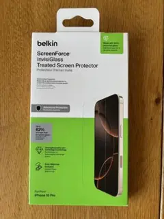 ベルキン iPhone 16 Pro ガラス保護フィルム InvisiGlass