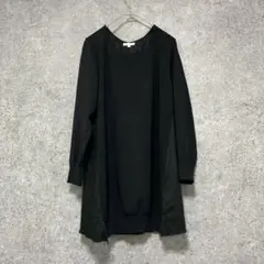 TO BE CHIC 黒　チュニック　レーヨン　プリーツ　カットソー　2