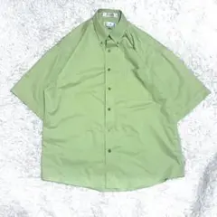 US古着 Enro シャツ 無地シャツ グリーン　BDシャツ　オーバーサイズ
