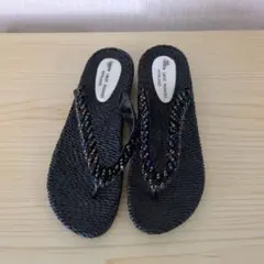 Maile Leaf Hawaii★黒ビジュー　ビーチサンダル　24cm