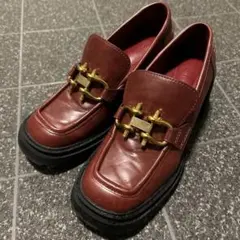 CCCO DEAL赤いレザー ローファー 金具付き　　Mサイズ