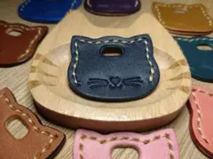 H3-2ネイビー　猫型キーカバー大