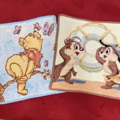 《人気》ディズニー　シェニール織りタオルハンカチ(2枚セット) レア品used