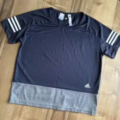 アディダス adidasツートーン　Tシャツ　ネイビー　美品