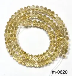 m-0620 シトリン ボタンカット 連材 6.8〜7.3mm 40cm 黄水晶