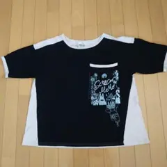ScoLar美品。グラフィックポケットTシャツ (黒/白)