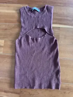 フランスで購入PULL&BEAR ブラウンノースリーブ S