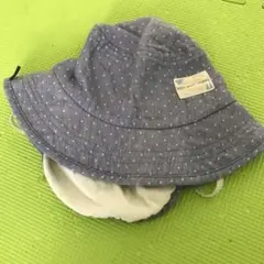 青色ドット柄ハット 48cm