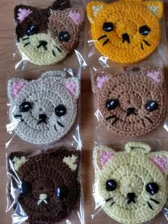 アクリルたわし にこちゃんになりたい猫編 6個