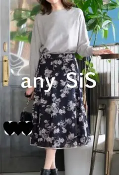 新品未使用♡any SiS フロッキーオンスカート 花柄 フラワー スカート