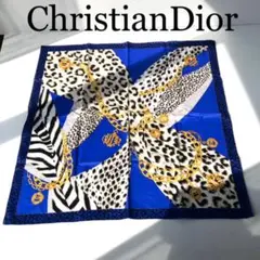 ディオール 大判 ハンカチ レオパード ロゴ ChristianDior