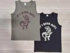 【2着セット】デビロック キッズ 恐竜 タンクトップ 綿100% 160cm