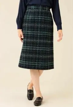 【美品】NATURAL BEAUTY BASIC チェック　タイトスカート XS