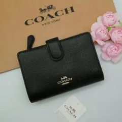 新品 COACH コーチ 折り財布 正規品 カラー ブラック
