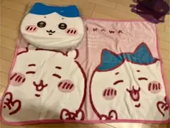 ★セット★ちいかわハチワレ　お尻マット　クッション　ピンクひざかけ　ブランケット