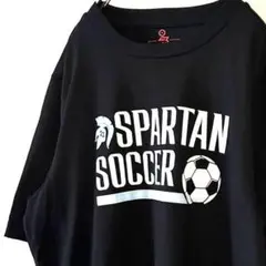 ブランド2306 SPARTAN サッカー Tシャツ L ブラック 黒 古着