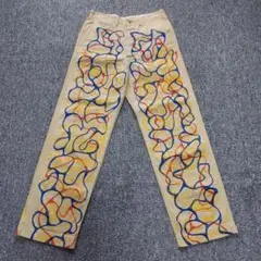 一点物　ペイントパンツ　総柄　グラフィック　ミャクミャク　リメイク　メモリアル