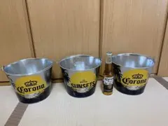 Corona バケツ　スチール缶セット 3個　コロナビール