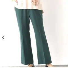 パンツ ズボン セミフレア 緑 グリーン