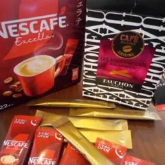 フォーションインスタント ブラックコーヒー(フランス)5本 ネスレカフェラテ5本