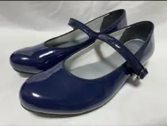 water massage 卑弥呼　エナメル　パンプス　ストラップ　ネイビー