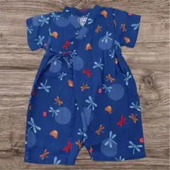ミキハウス/60-70㎝♡甚平 ロンパース トンボ プッチーくん 美品