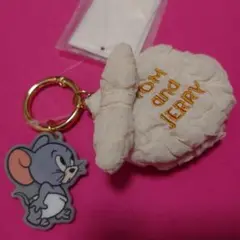TOMandJERRYトムとジェリーおむつポーチタフィーカラビナ付きミニ白