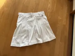 ホワイト プリーツスカート L