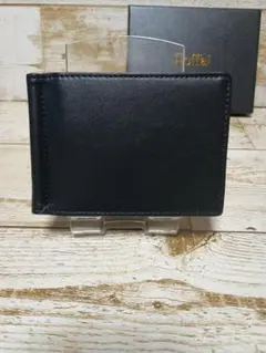 Roffal　ブラック×ブラウン マネークリップ　小銭入れ付き　新品