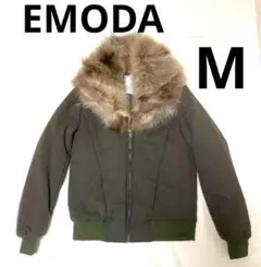 【未使用品】EMODAラクーンファー ミリタリーブルゾン アウター フード欠品