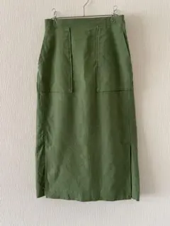 Le souk ル スーク リネンタイトスカート グリーン 7号