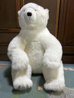 敷物　リアルファークマ　　白熊の毛皮ラグ スター形状 ホワイト/ブラック クマの毛皮ラグ スター形状 ホワイト/ブラック リアルファー