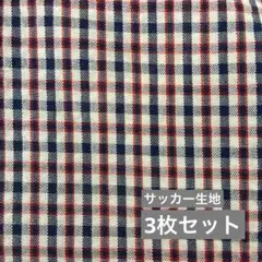 ギンガムチェック柄♡はぎれ♡サッカー生地♡3枚セット