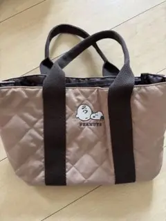 PEANUTS キルティングトートバッグ SNOOPY中型 ベージュ