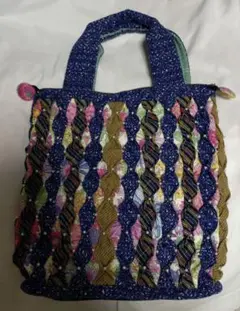 ハンドメイド　カラフルパッチワークバッグ