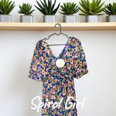 『新品』Spiral Girl 花柄 Vネック ワンピース定価9,975円未使用