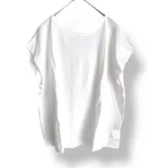 RA・TON フレンチスリーブTシャツ　白　カットソー　ノースリーブ　XL