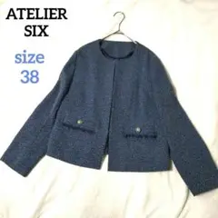 アトリエシックス　ノーカラージャケット　ツイード　セレモニー　入学式　卒業式