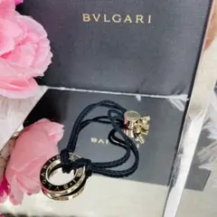 極美品✨ブルガリ ブレスレット ロゴマニア サークルロゴ ゴールド ブラック