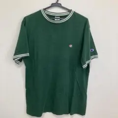 値下！Champion チャンピオン ラインリブ　Tシャツ　グリーン　緑　XL