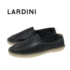 ○★新品未使用　LARDINI　カーフレザーエスパドリーユ　ブラック　29cm