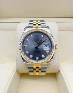 ROLEX 自動巻き 腕時計 グレー ダイヤモンド