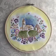 トールペイント作品、キャンバス、刺繍枠