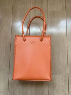 オレンジ レザートートバッグ