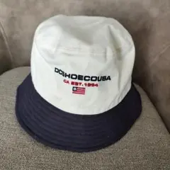 DC SHOES バケットハット ホワイト/ネイビー