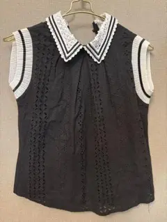 ナルシス完売♡ ブラックノースリーブシャツ